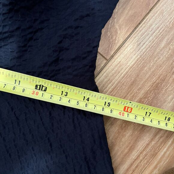 J Crew Seersucker Halter Tie Dress Size 6 Navy Lined 100% Cotton Preppy Nautical - Picture 4 of 6